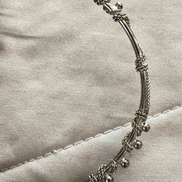 2/$20 Vintage, Silver tone, Tribal Wire Wrap decorative bangle bracelet. - Picture 9 of 11